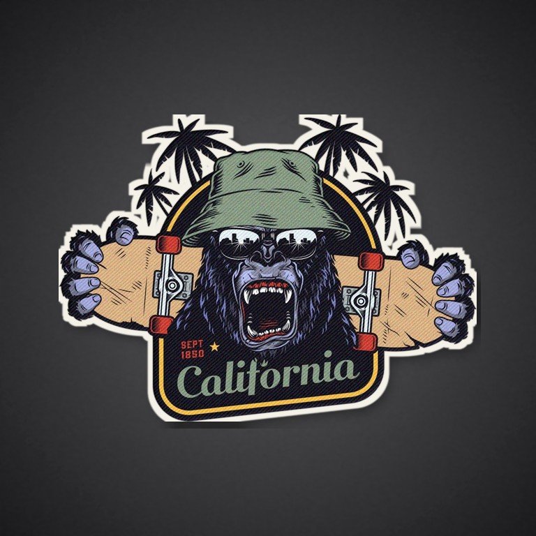 Your uploaded design, simulated as Embroidered — right side of comparison