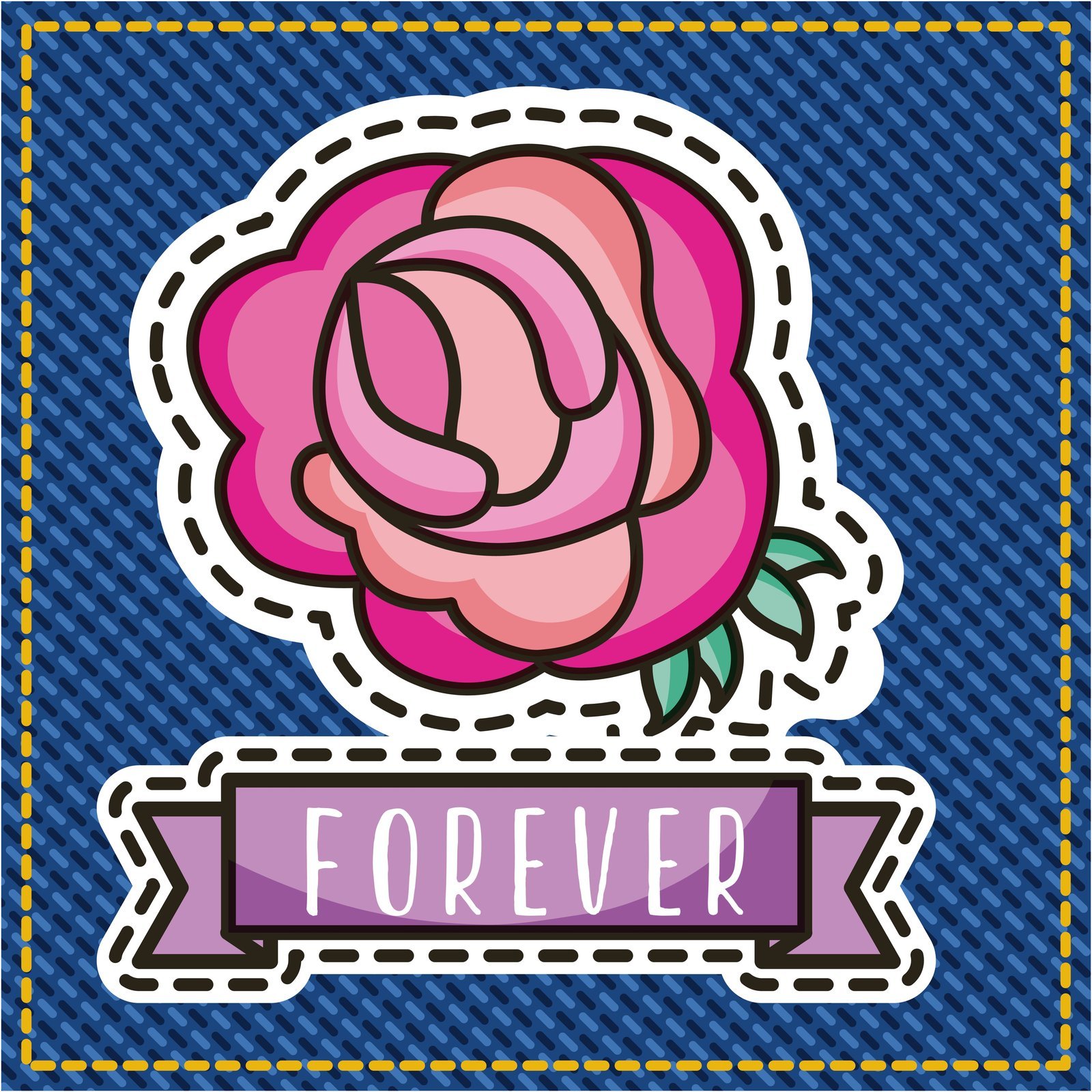 Example patch-style badge artwork, floral design