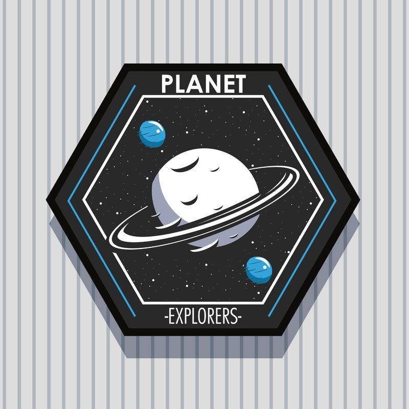 Space Explorer example badge artwork, design reference